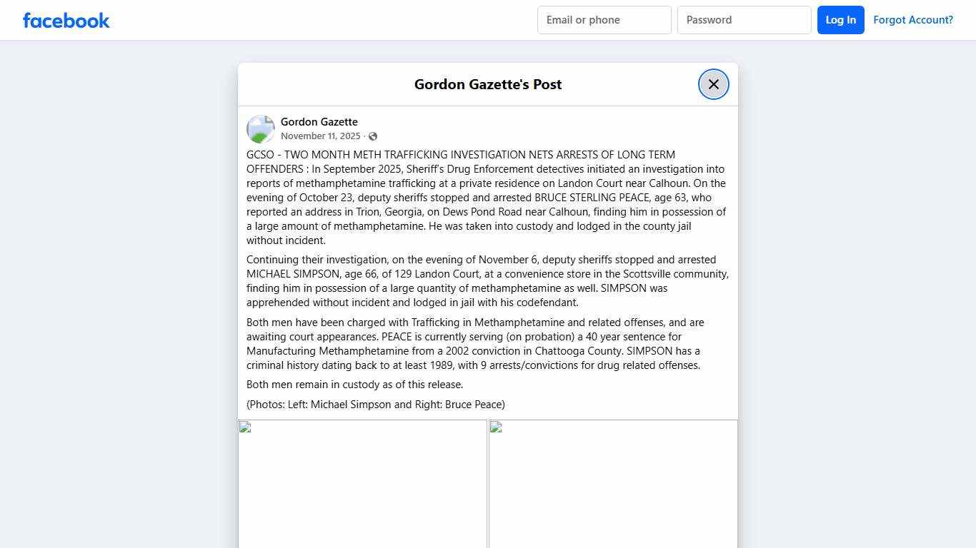 Gordon Gazette - GCSO - TWO MONTH METH TRAFFICKING... Facebook